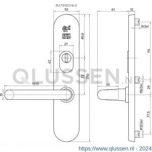 Nemef veiligheidsbeslag F1 Comforte kruk-kruk AK 3577/01-72 mm F1 antikerntrek 9357701700