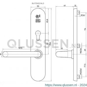 Nemef veiligheidsbeslag F1 Comforte kruk-kruk 3577/01-72 mm F1 9357701720