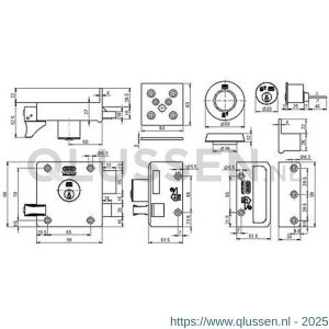 Nemef veiligheidsoplegslot losse buitencilinder en veiligheidsrozet 4154/02-50 DR draairichting 1 9415402001