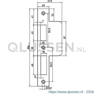 Nemef sluitplaat verlengde lip VP 4319/17 DR draairichting 1+3 bulk per 10 9431990111