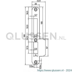 Nemef middensluitplaat P 4910/12/U DR draairichting 2+4 bulk per 10 9491090137