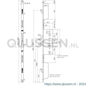 Nemef veiligheidsmeerpuntssluiting Comforte paniek achterdeur PC-uitsparing 4927/86-65 DR draairichting 1+4 A000301933