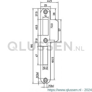 Nemef middensluitplaat P 4920/12/U DR draairichting 2+4 bulk per 10 9492090137