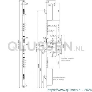 Nemef veiligheidsmeerpuntssluiting Excellence Line cilinderbediend met rolschoot PC-uitsparing 4989/12-55 9498912550