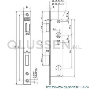 Nemef deurslot 8741/14-25 DR draairichting 2+4 9874114252