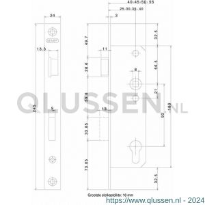 Nemef deurslot 8791/14-30 DR draairichting 2+4 9879114302