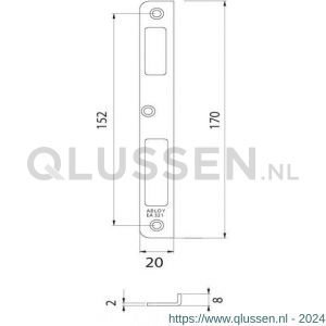 Abloy sluitplaat voor opdekdeur EA321/2.4 10013731