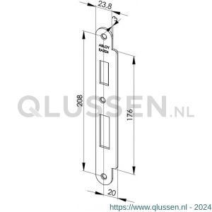 Abloy sluitplaat voor stompe deur korte lip EA324-5 mm 10036218