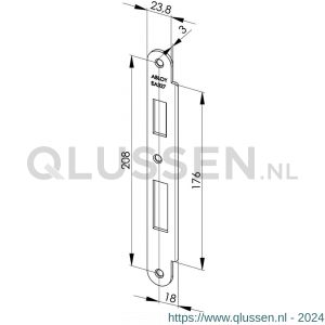 Abloy sluitplaat voor stompe deur korte lip EA327 10037009