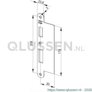 Abloy sluitplaat voor stompe deur verlengde lip EA329 10013738