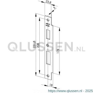 Abloy sluitplaat voor stompe deur korte lip EA331 10029578