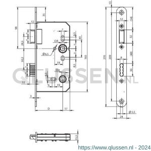 Assa Abloy badkamerdeurslot N10010008A1000L A000300220