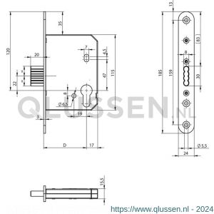 Assa Abloy cilinder insteek kastslot N1003000XX3001B 10049507