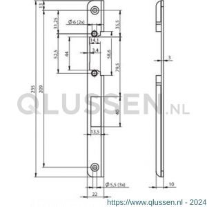 Assa Abloy hoeksluitplaat N60022104010000 10049723