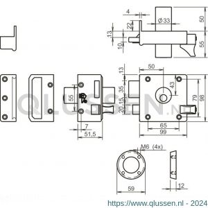 Lips veiligheidsoplegslot vaste buitencilinder en veiligheidsrozet 1753-1 9856049