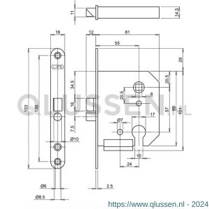 Lips deurslot PC-uitsparing 213518U18 krimp A000325617