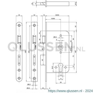 Assa Abloy veiligheidspaniekdeurslot PC-uitsparing 242417U2450-2 7268503