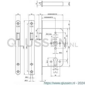 Assa Abloy cilinderloopslot PC-uitsparing 246617U2050 7262220