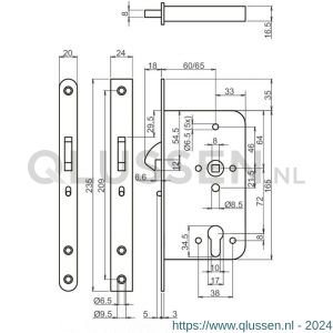 Assa Abloy schuifdeurslot PC-uitsparing 247717U2060 7962057