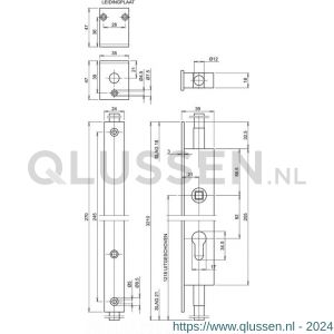 Lips smalstijl cilinderespagnolet met stangen PC-uitsparing 5090 7995414