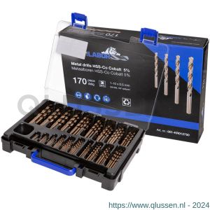 Labor KR012750 RoseBox metaalborenkoffer DIN 338 HSS-Co Cobalt 5 % 170-delig 1-10 mm x 0.5 mm doos KR012750-1DS