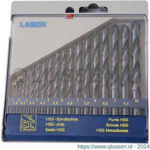 Labor KA030130 metaalborenset DIN 338 HSS-R rolgewalst kunststof 13-delig 1.5-6.5 mm x 0.5 mm, 3.3 mm en 4.2 mm doos KA030130-1DS