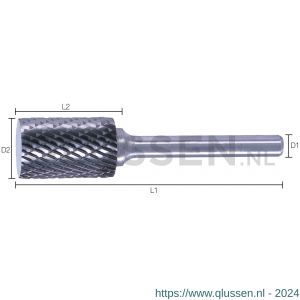 Labor RBUB1600 HM stiftfrees universele vertanding type B cilinder met kopvertanding 16.0x25/70 mm koker RBUB1600-1KO