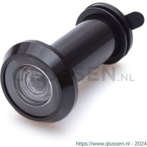 Dulimex DX DRS 203B deurspion 200 graden diameter 16 mm deurdikte 35-60 mm met afsluitklepje massief messing zwart 0120.100.0203