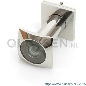 Dulimex DX DRS 220B deurspion vierkant model 200 graden diameter 16 mm deurdikte 40-65 mm met afsluitklepje massief messing verchroomd 0120.100.0220