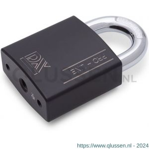 Dulimex DX HSPRO 50 O BE hangslot DX PRO-line SKG* 50 mm verschillend sluitend open beugel 3 sleutels en security card zwart 0182.600.0051