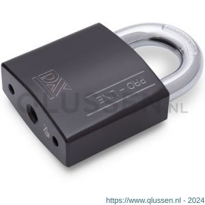 Dulimex DX HSPRO 60 O BE hangslot DX PRO-line SKG** 60 mm verschillend sluitend open beugel 3 sleutels en security card zwart 0182.600.0061