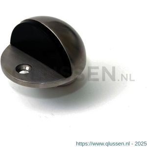 Dulimex DX DST V ZB 45SF deurstopper 45x25 mm vloermodel met zwarte zijbuffer inliggend RVS 0526.100.2456