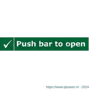 Briton STICKER ENG sticker ENG Push bar to open voor anti-paniekstangen en -balken groen 4000.103.0000