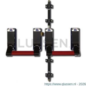 Dulimex DX PO 285 DB RZ anti-paniekstang DX 285 RZ dubbele deuren 1 en 2-puntssluiting rood-zwart 4003.622.9594