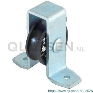 Dulimex DX 961-25E staande katrol enkel open behuizing polyamide wiel 25 mm elektrolystisch verzinkt per stuk gelabeld 8000.961.025K