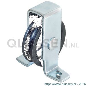 Dulimex DX 961-40E staande katrol enkel open behuizing polyamide wiel 40 mm elektrolystisch verzinkt per stuk gelabeld 8000.961.040K