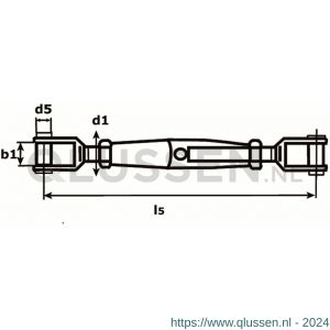 Dulimex DX 931-10IG spanschroef 10 mm gaffel-gaffel RVS AISI 316 8000.150.010I