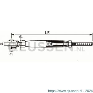 Dulimex 932-1005ITG spanschroef M10-5 mm gaffel-terminal RVS AISI 316 8000.151.0I10