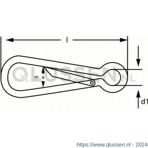 Dulimex DX 125-120N simplexhaak DIN 5287 120 mm vernikkeld 9.290125120