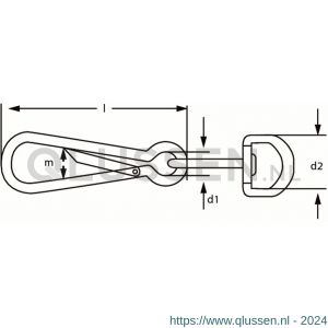 Dulimex DX 125-060W simplexhaak met wervel DIN 5287 60 mm vernikkeld 8000.528.7W60