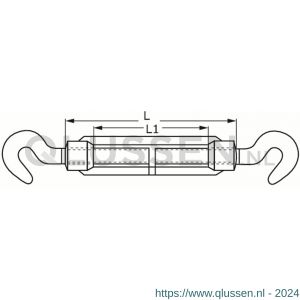 Dulimex DX 1480-20C spanschroef DIN 1480 haak-haak 20 mm verzinkt 9.515148020