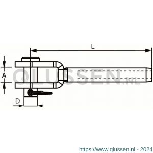 Dulimex DX 2500-04I gaffelterminal 4 mm RVS AISI 316 9.930250004