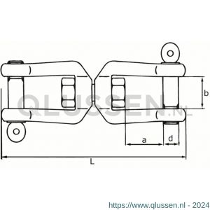 Dulimex DX 357-10I wervel gaffel-gaffel 10 mm RVS AISI 316 8000.052.9I10