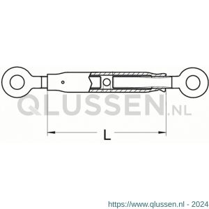 Dulimex DX 1478-20B spanschroef DIN 1478 20 mm oog-oog verzinkt 9.575147820