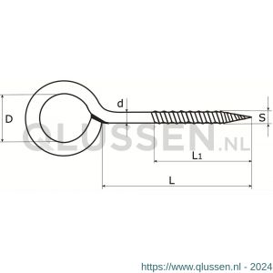 Dulimex DX 388-09024E zware schroefoog gelast houtdraad 11.80x90x24 mm verzinkt 9.764909024