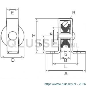 Dulimex DX 961-40E staande katrol enkel open behuizing polyamide wiel 40 mm elektrolystisch verzinkt per stuk gelabeld 8000.961.040K