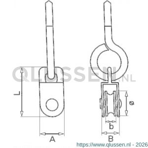 Dulimex DX 965-15I katrol enkel met schroefoog polyamide wiel 15 mm RVS AISI304 per stuk gelabeld 8000.965.015I