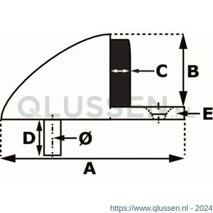 Dulimex DX DST V ZB 45SF deurstopper 45x25 mm vloermodel met zwarte zijbuffer inliggend RVS 0526.100.2456