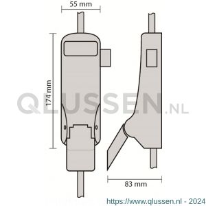 Dulimex DX PO 297 EB RZ anti-paniekpushpad DX 297 RZ enkele deur 1-puntssluiting opliggende dagschoot mat zwart 4003.692.9794