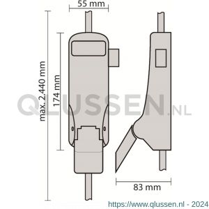 Dulimex DX PO 293 EB SE anti-paniekpushpad DX 293 SE enkele deur 2-puntssluiting zilvergrijs 4003.692.9342